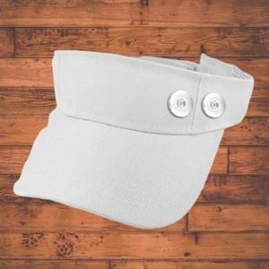 White Snap Button Visor